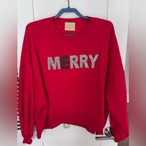 Judith March Red 'MERRY' Sweater